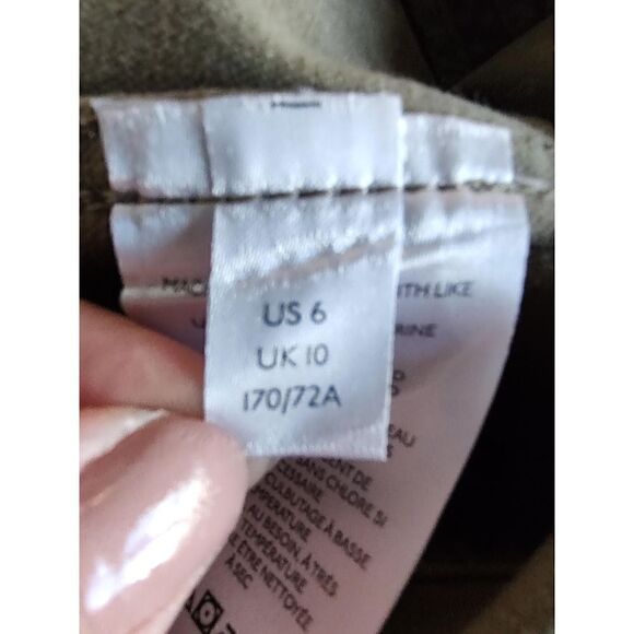 Brand New Free People Women's Size 6 Olive Green Denim Mini Skirt Back Zip - Picture 10 of 11